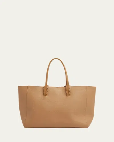 Christian Louboutin Cabata Soft Large Tote Bag In Grained Leather In Black