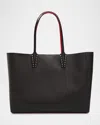 Christian Louboutin Cabata Soft Large Tote Bag In Grained Leather In Black