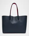 Christian Louboutin Cabata Soft Large Tote Bag In Grained Leather In Blue