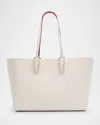 Christian Louboutin Cabata Soft Small Tote Bag In Grained Leather In Neutral