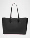 Christian Louboutin Cabata Soft Small Tote Bag In Grained Leather In Black