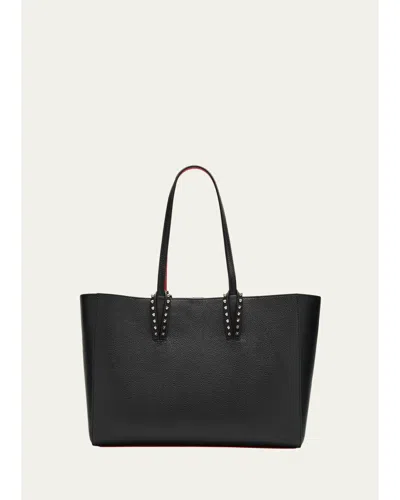 Christian Louboutin Cabata Soft Small Tote Bag In Grained Leather In Black
