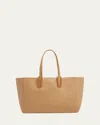 Christian Louboutin Cabata Soft Small Tote Bag In Grained Leather In Lionne