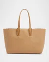 Christian Louboutin Cabata Soft Small Tote Bag In Grained Leather In Lionne