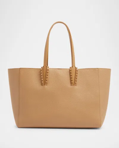 Christian Louboutin Cabata Soft Small Tote Bag In Grained Leather In Orange