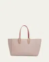 Christian Louboutin Cabata Small Studded Textured-leather Tote In Vintage Rose/gold