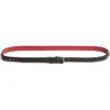 Christian Louboutin Cabata Paris Spike Skinny Belt In Calf Leather In Black