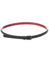 Christian Louboutin Cabata Paris Spike Skinny Belt In Calf Leather In Black