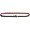 Christian Louboutin Cabata Paris Spike Skinny Belt In Calf Leather In Black