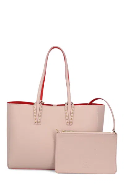 Christian Louboutin Cabata Stud Detailed Small Tote Bag In Vintage Rose/gold