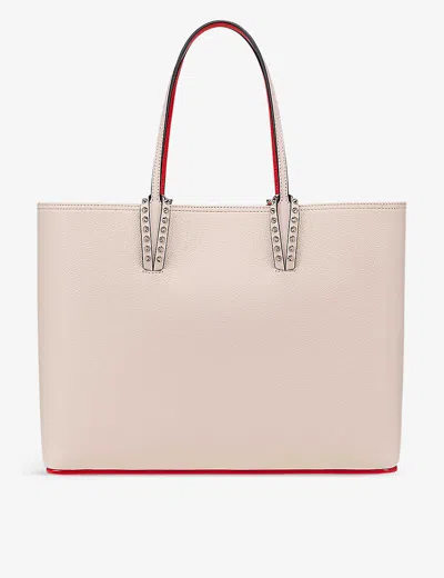 Christian Louboutin Cabata Stud-embellished Leather Tote Bag In Leche