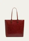 Christian Louboutin Cabata Zipped Ns Tote In Aligator Embossed Leather In Brown
