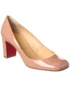 Christian Louboutin Cadrilla Patent Block-heel Red Sole Pump In Pink
