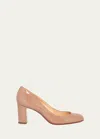 Christian Louboutin Cadrilla Patent Block-heel Red Sole Pump In Blush
