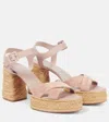 Christian Louboutin Calakala 70 Suede And Leather Espadrilles In Pink