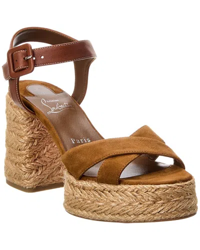Christian Louboutin Calakala 70 Suede Sandal In Brown