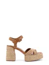 Christian Louboutin Calakala Leather Crisscross Red Sole Espadrille Sandals In Beige