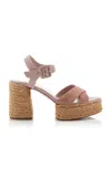 Christian Louboutin Calakala 85mm Suede Sandals In Neutral