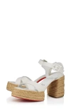 Christian Louboutin Calakala Espadrille Platform Sandal In White