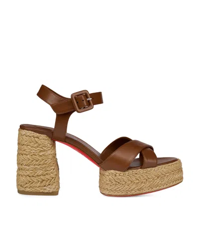 CHRISTIAN LOUBOUTIN CALAKALA LEATHER HEELED SANDALS 85