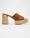 Christian Louboutin Calakala Leather Red Sole Espadrille Mules