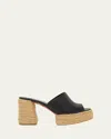 Christian Louboutin Calakala Espadrille Platform Slide Sandal In Black