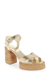 Christian Louboutin Super Calakala Metallic Red Sole Platform Espadrilles In Platine