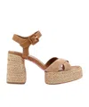 Christian Louboutin Calakala 70 Nubuck And Suede Espadrille Platform Sandals In Nude