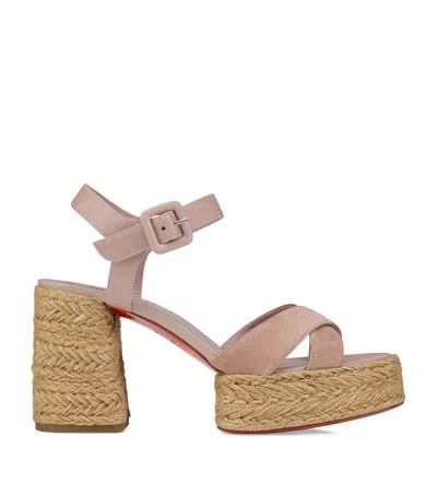 Christian Louboutin Calakala Suede Espadrille Sandals 85 In Romancelin Vintage Rose