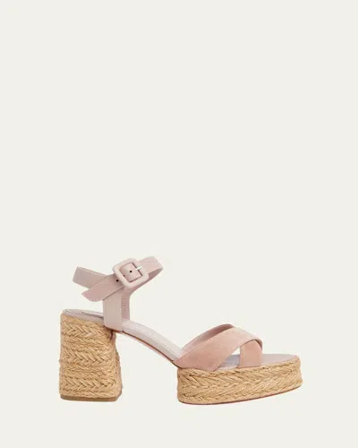 Christian Louboutin Calakala Veau Espadrille Sandals In Romancelin Vintage Rose