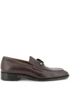 Christian Louboutin Chambelimoc Leather Loafers In Brown