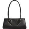 Christian Louboutin Venus Calf Leather Baguette Shoulder Bag In Black