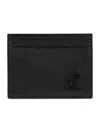 Christian Louboutin Mens Black Mooncrest Leather Card Holder In Red