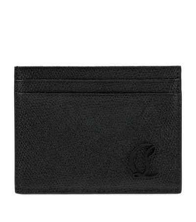 Christian Louboutin Calfskin Mooncrest Card Holder In Red