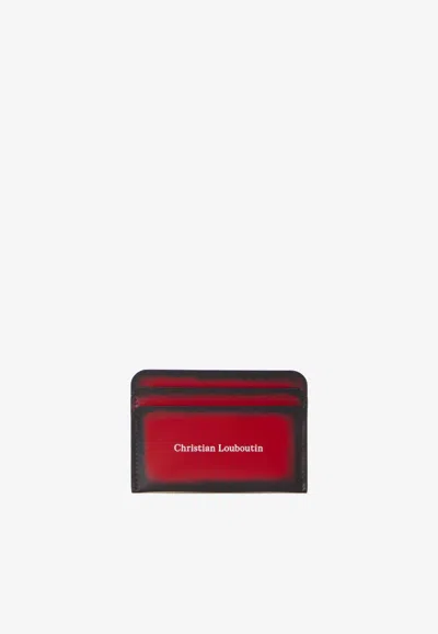 Christian Louboutin Canopy Calfskin Cardholder In Red