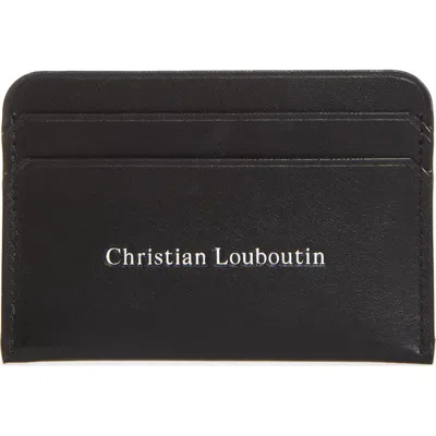 Christian Louboutin Canopy Leather Card Holder In Bk01 - Black