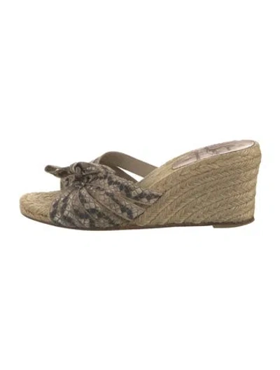 Pre-owned Christian Louboutin Canvas Animal Print Espadrilles In Neutral