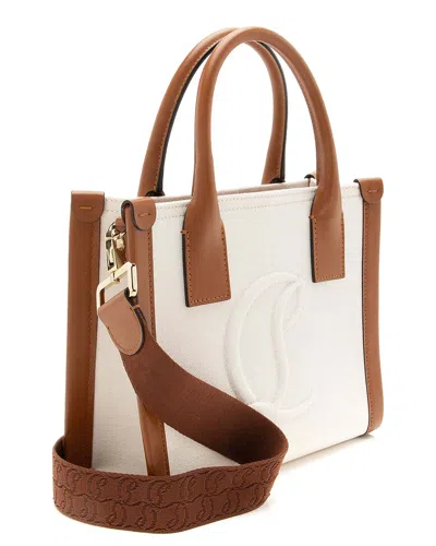 Christian Louboutin Canvas By My Side Tote (authentic Pre-loved) In Neutral