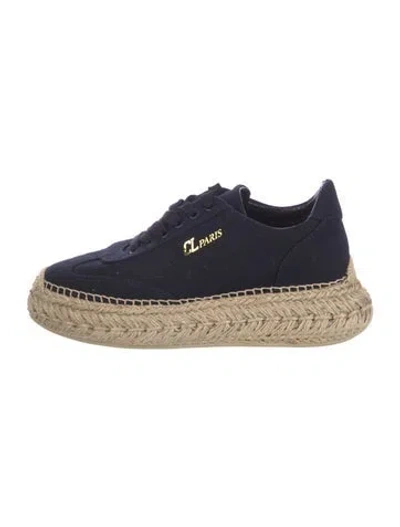Pre-owned Christian Louboutin Canvas Espadrille Sneakers In Blue