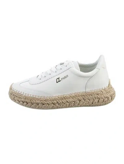 Pre-owned Christian Louboutin Canvas Espadrille Sneakers In White