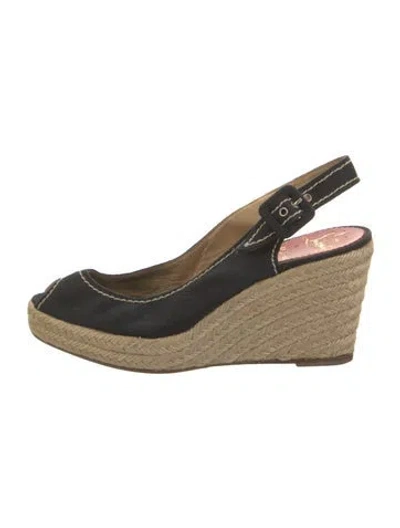 Pre-owned Christian Louboutin Canvas Espadrilles In Black