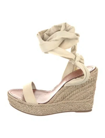 Pre-owned Christian Louboutin Canvas Espadrilles In Neutral