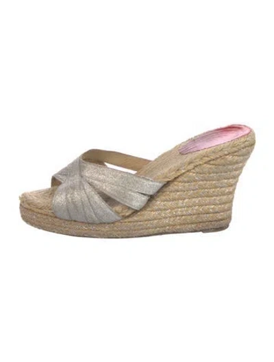Pre-owned Christian Louboutin Canvas Espadrilles In Silver