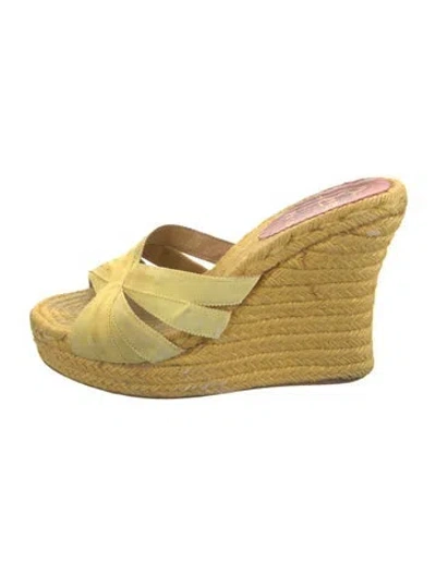 Pre-owned Christian Louboutin Canvas Espadrilles In Yellow
