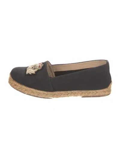 Pre-owned Christian Louboutin Canvas Graphic Print Espadrilles In Black