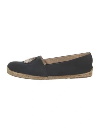 Pre-owned Christian Louboutin Canvas Graphic Print Espadrilles In Black