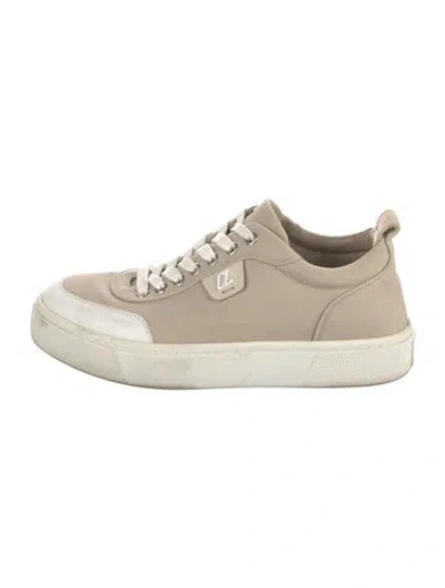 Pre-owned Christian Louboutin Canvas Sneakers In Neutral
