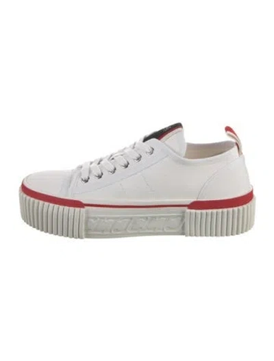 Pre-owned Christian Louboutin Canvas Sneakers In White