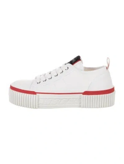 Pre-owned Christian Louboutin Canvas Sneakers In White