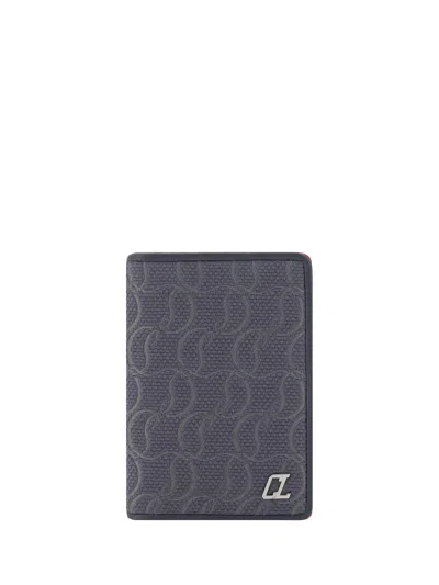 Christian Louboutin Card Holder In Smoky/silver